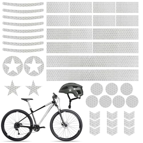 Proberos 42Pcs Bike Reflective Stickers Safety Silver Reflector Stickers Self Adhesive Reflective Stickers Multi Purpose Decorative Safety Reflector Stickers for Handle, Helmet, Front Fork Proberos 42Pcs Bike Reflective Stickers Safety Silver Reflector Stickers Self Adhesive Reflective Stickers Multi Purpose Decorative Safety Reflector Stickers for Handle, Helmet, Front Fork